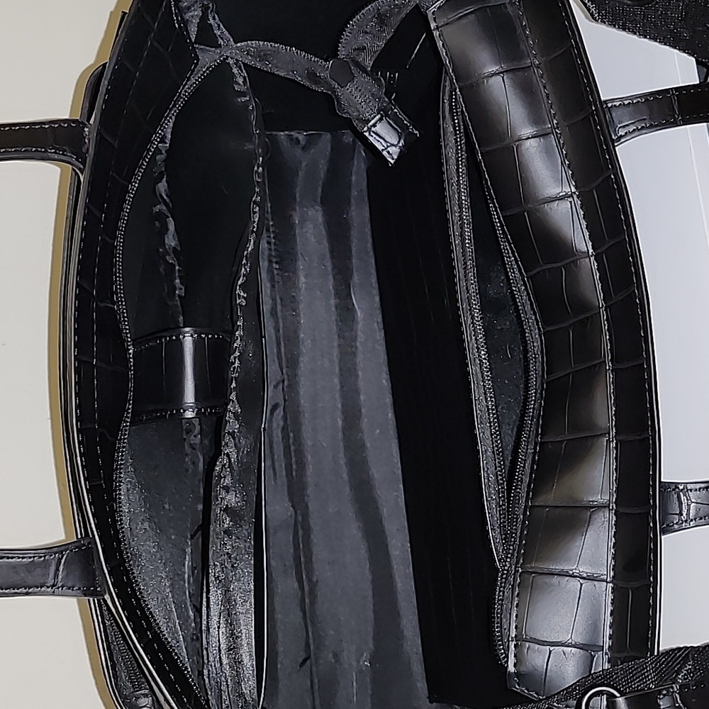 BÉIS 'The Large Work Tote' in Black Croc Large Laptop Bag - Picture 16 of 16